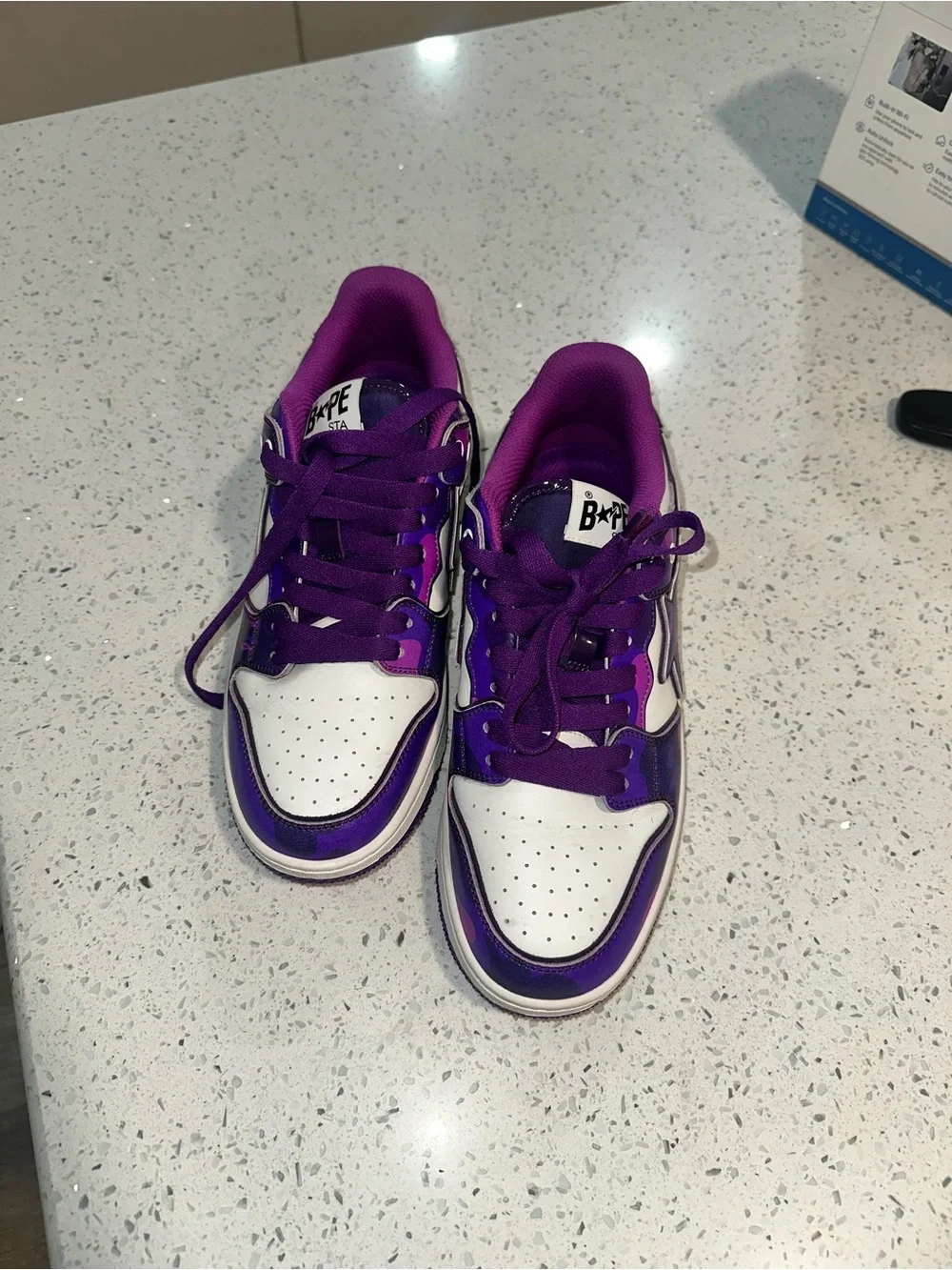 Bape Sta Purple & Pink Camo Low-Top Sneakers